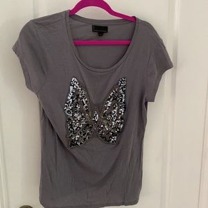 I Jeans by Buffalo beaded butterfly top